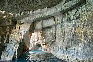 Zakynthos, Greece. Blue caves of the island of Zakynthos.