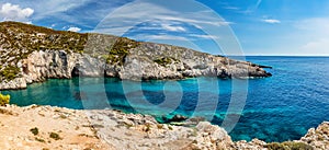 Zakynthos, Greece. Ionian sea lagoon at Porto Limnionas Beach