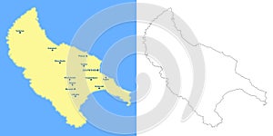 Zakynthos island map - cdr format