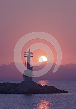 Zakynthos lighthouse and sunrise