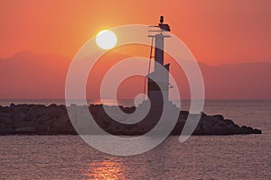 Zakynthos lighthouse and sunrise