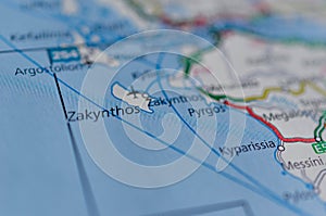 Zakynthos on map