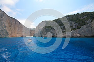 Zakynthos Navagio Bay - deep blue water beach - Greece