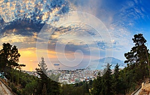 Zakynthos sunrise panorama