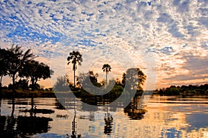 The Zambeze river at sunset, Zambia photo