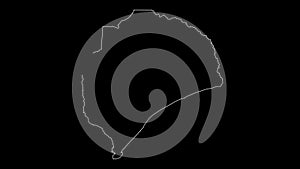 Zambezia province map of Mozambique outline animation