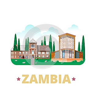 Zambia country design template Flat cartoon style