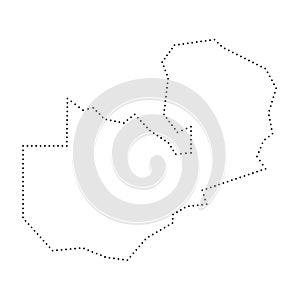 Zambia dotted outline vector map