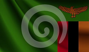 Zambia flag waving. background for patriotic and national design. illustration