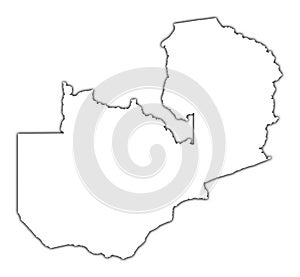 Zambia outline map