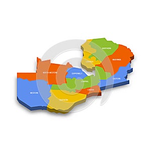 Zambia political map of administrative divisions