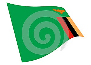 Zambia waving flag graphic with clipping path 3d illustration