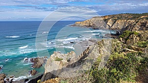 Zambujeira Do Mar Beach, Alentejo, Portugal. Portugal Hiking Rota Vicentina the Fisherman\'s Trail