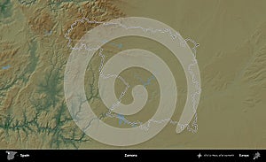 Zamora outlined, Spain. Physical