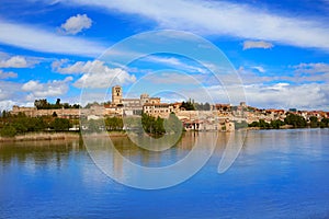 Zamora skyline by Duero river of Spain