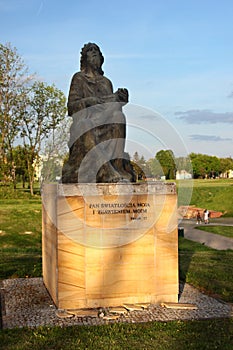 Sculpture of King David the Psalmist in Zamosc, Poland