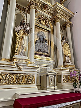 Zamosc, Poland, September 3, 2023: Interior of the Cathedral of the Resurrection of the Lord and Saint Thomas the Apostle. Chapel