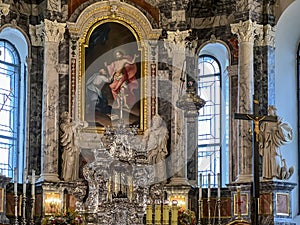 Zamosc, Poland, September 3, 2023: Interior of the Cathedral of the Resurrection of the Lord and Saint Thomas the Apostle. The