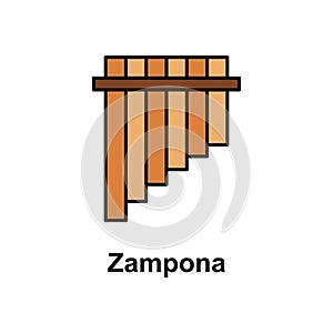 Zampona icon. Element of Cinco de Mayo color icon. Premium quality graphic design icon. Signs and symbols collection icon for photo