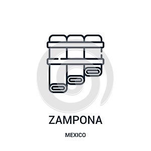 zampona icon vector from mexico collection. Thin line zampona outline icon vector illustration photo