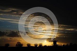 Zandwijkse Molen at Sunset