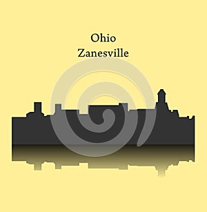 Zanesville, Ohio city silhouette