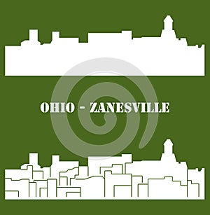 Zanesville, Ohio city silhouette