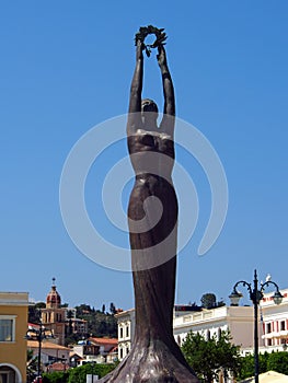 Zante town bronze statue