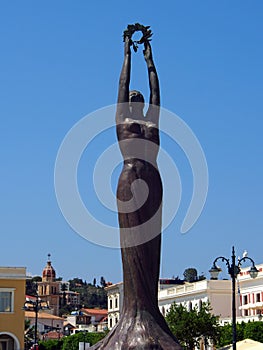Zante town bronze statue photo
