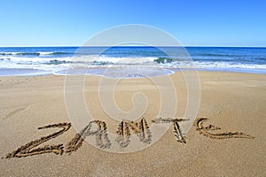 Zante written on the beach