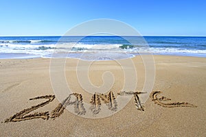 Zante written on the beach photo