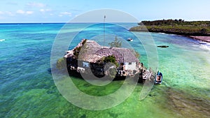 Zanzibar coast aerial view the Rock restaurant photo