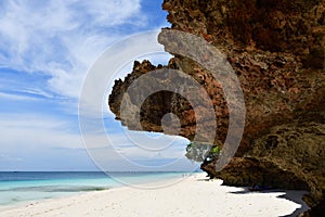 Zanzibar, Tanzania, Africa. Rocks on the beach