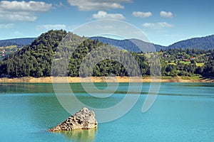 Zaovine lake on Tara mountain landscape photo