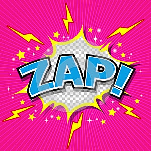 Zap! - Comic Speech Bubble, Cartoon. photo