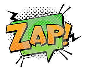 Zap word speech cloud for comics magazine