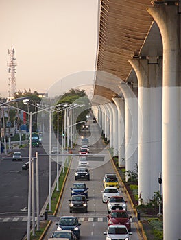 Zapopan Jalisco, Mexico - June 28, 2020: Train station on the new "Linea 3" railway photo