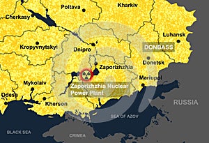 Zaporizhzhia Nuclear Power Plant in Ukraine map