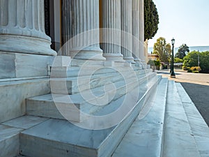 Zappeion Megaron marble columns and stairs, monument Athens, Greece