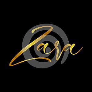 Zara handwritten Signature Logo Template Vector