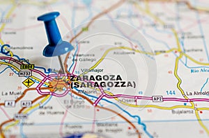 Zaragoza on map