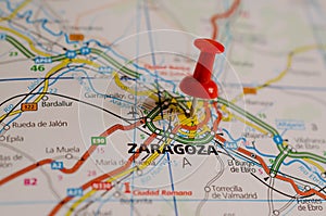 Zaragoza on map photo