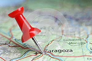 Zaragoza, Spain pin on map