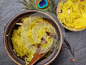 Zarda Pulao or sweet rice or Meethe Chawal