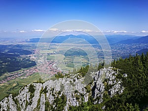 Zarnesti City from Piatra Craiului Mountains , Romania