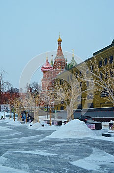Zaryadye park in winter in Moscow in Russia