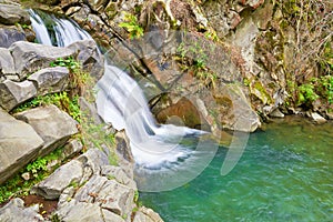 The Zaskalnik Waterfall. Ecological preserve.