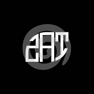 ZAT letter logo design on black background. ZAT creative initials letter logo concept. ZAT letter design