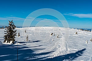 Zazriva hill in winter Mala Fatra mountains in Slovakia