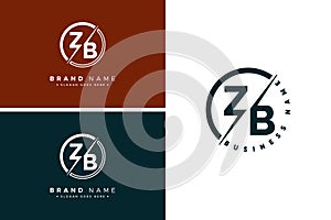 ZB Vector Logo Template - Simple Icon for Initial Letter Z and B Monogram